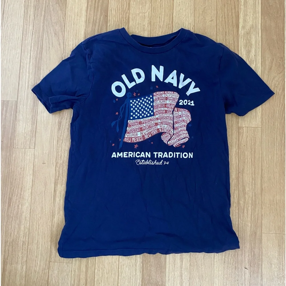 OLD NAVY  USA Flag Boys T-Shirt Size XL